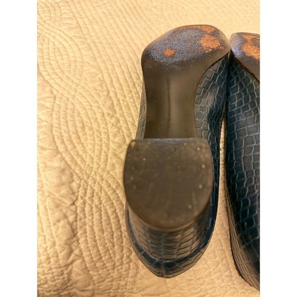 VINTAGE* RARE sz 6 DeLiso Blue Gator-embossed Go-Go Heels Retro PumpsShoes … - Picture 11 of 13